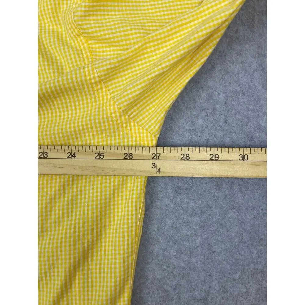 Banana Republic Shirt Men's XL Yellow Gingham Checks Long Sleeve Button Up‎